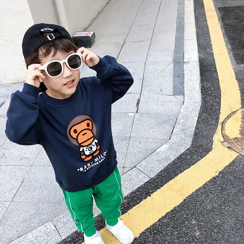 

Autumn Hot Selling New Products Men And Women Children Pure Cotton Looped Pile Hoodie Japanese-style Popular Brand 2019 Autumn &