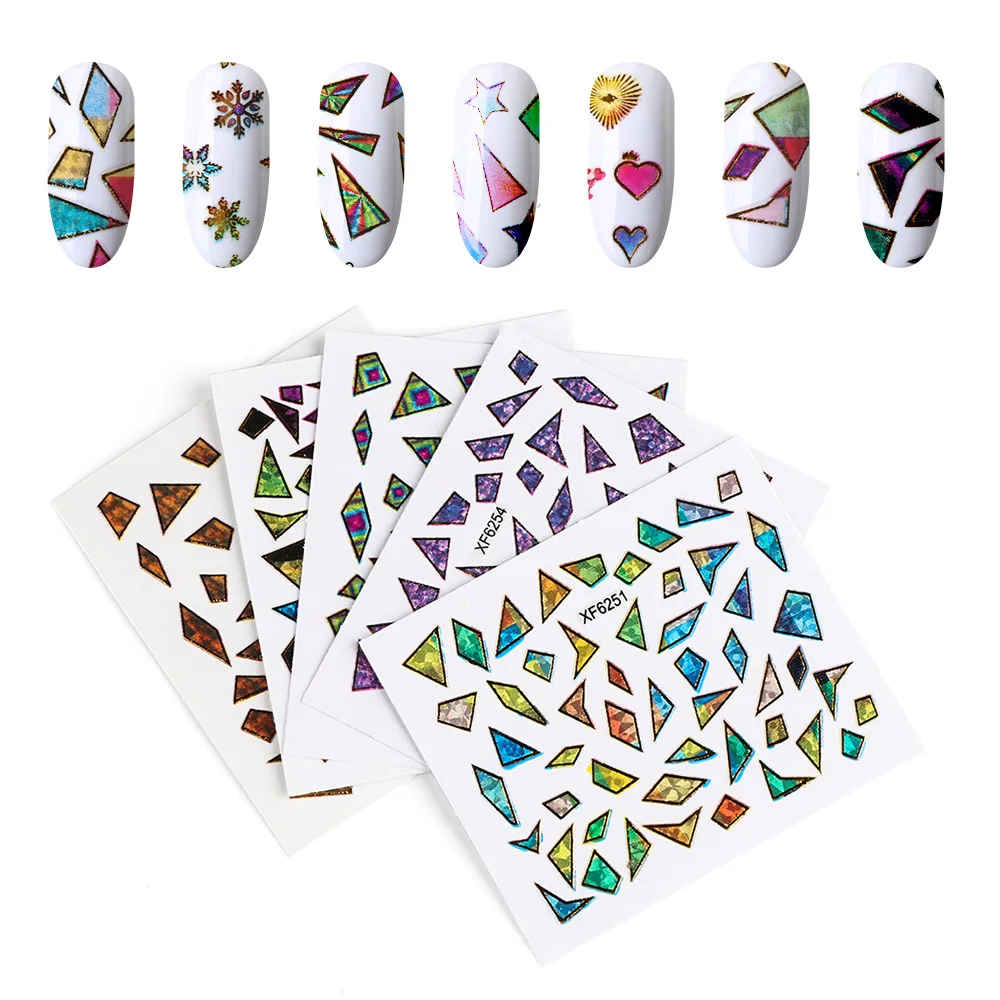 

Fashion Irregular design 3D Nail Art Sticker Cellophane shape Water Transfer Stickers DIY Image Decals Nail Art Decoration