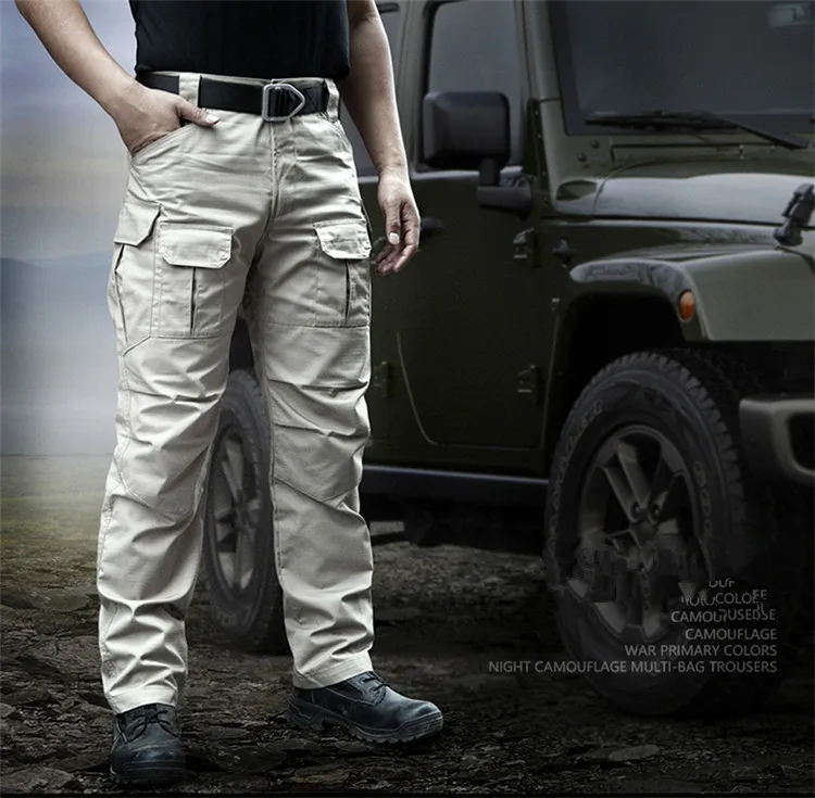 wrangler cargo pants Military Tactical Cargo Pants Men's Stretch SWAT Combat Rip-Stop Many Pocket Army Long Trouser Stretch Cotton Casual Work Pants beige cargo pants