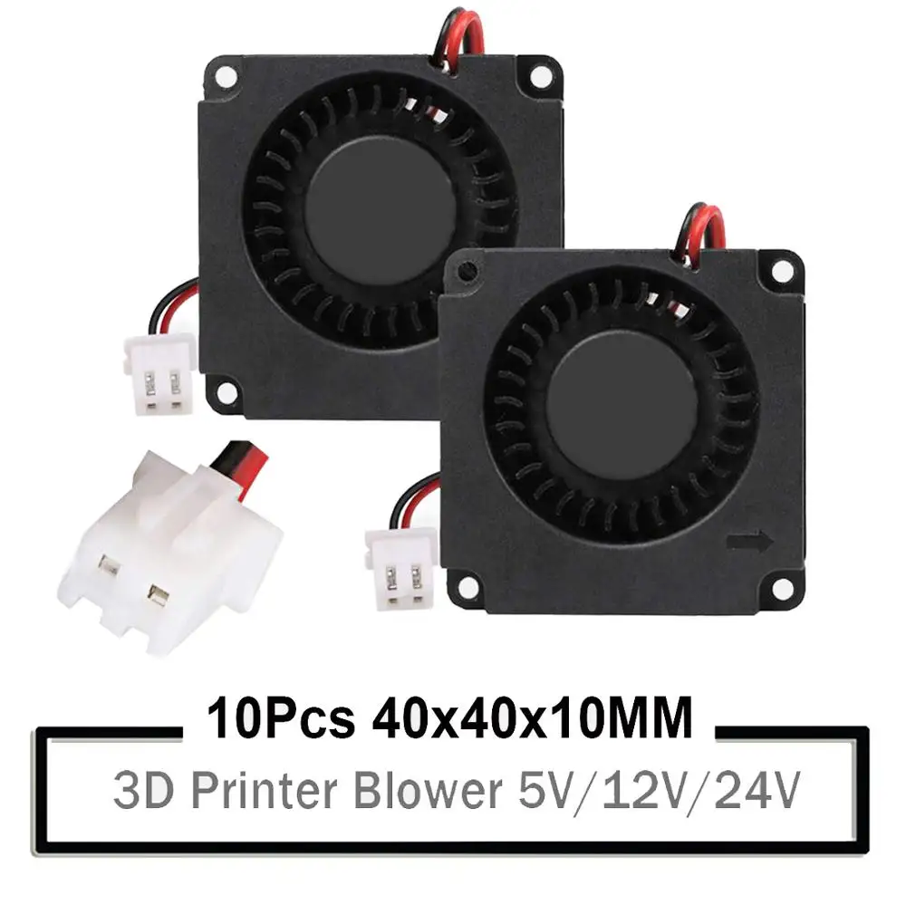 Ventilateur Radial 4010 Pour Imprimante 3D Ou PC - Tension 5V/12V/24V Au Choix, 40mm, 2 Broches