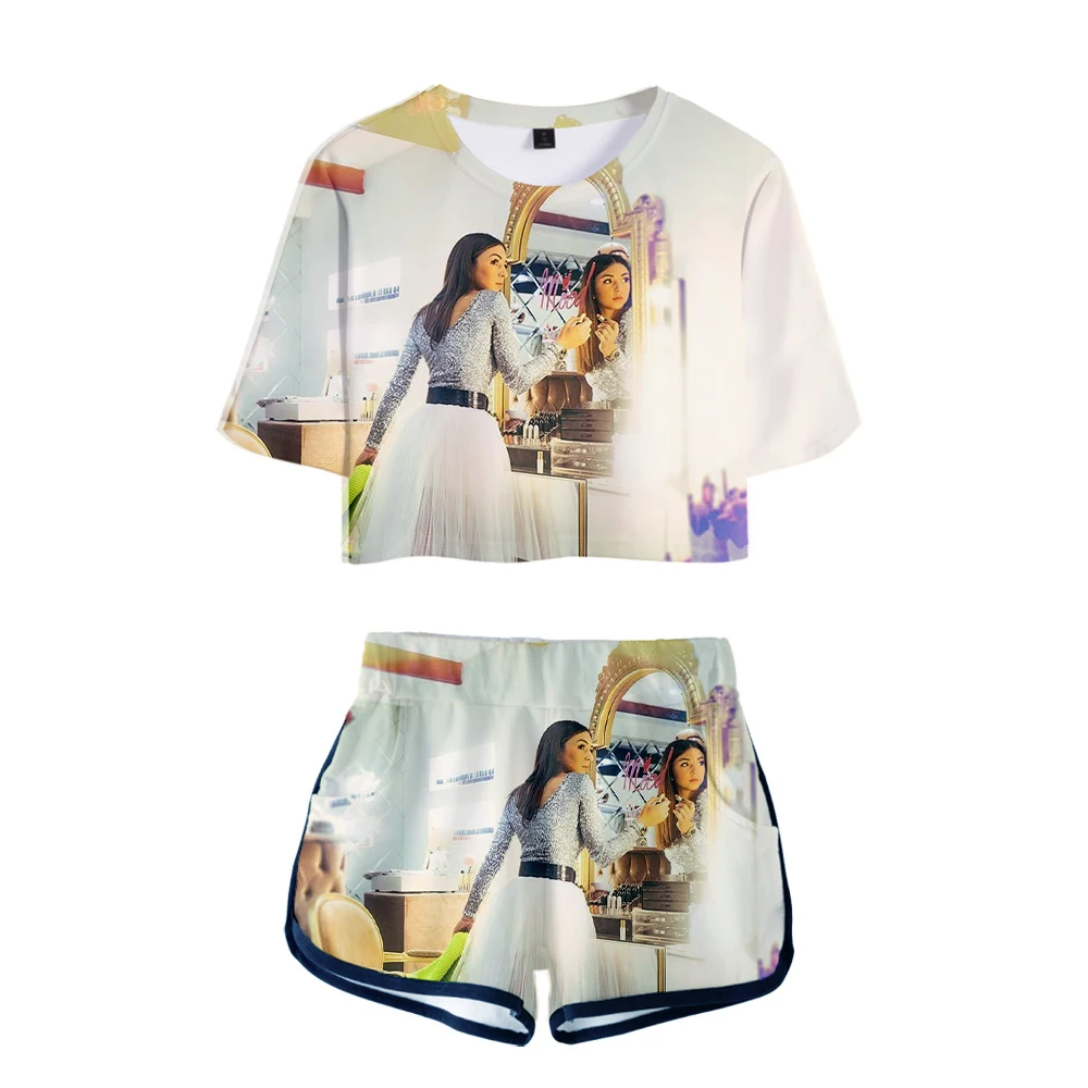 Conjunto de 2 piezas de camiseta de Reina Eva para mujer, ropa de calle Sexy, chándal, conjunto de chicas Kawaii, conjuntos informales de moda de estilo Preppy