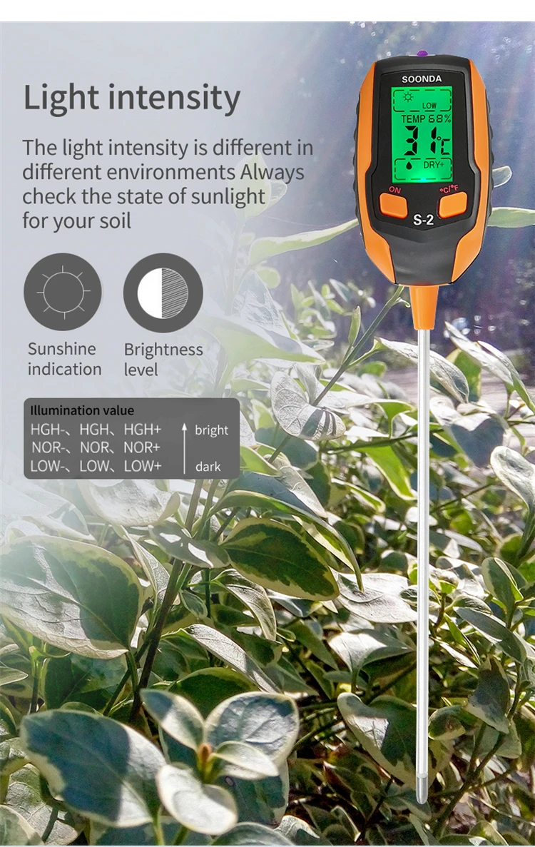 oscilloscope handheld Auto 5-in-1 Pot Soil Tester PH Analyzer Meter For Thermometer Moisture Acidity PH Humidity Fertility For Garden Plant Soil PH tailors tape measure