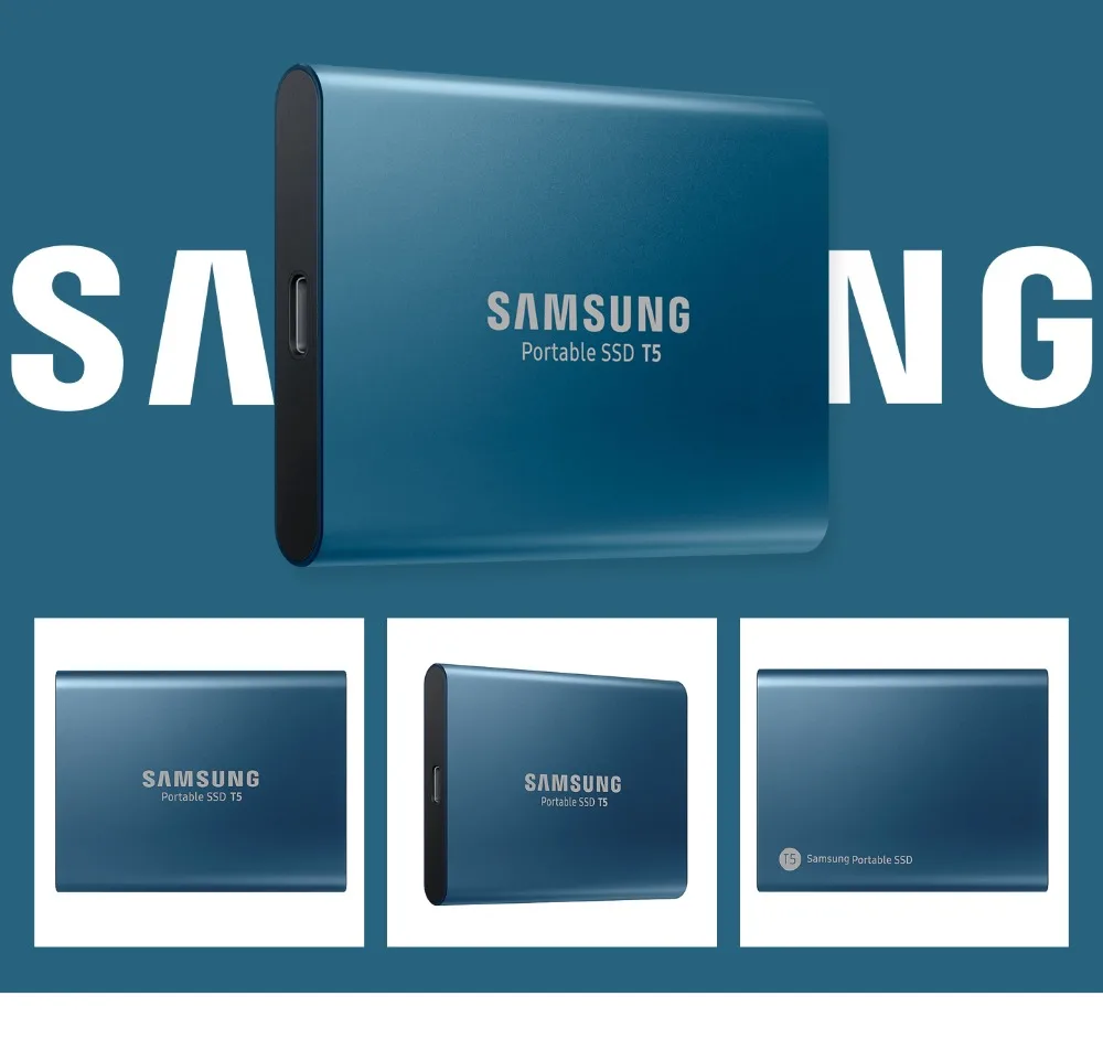 SAMSUNG T5 портативный SSD 500GB USB3.1 Gen2 и обратно совместимый для ПК Внешний твердотельный HDD MU-PA500B/CN