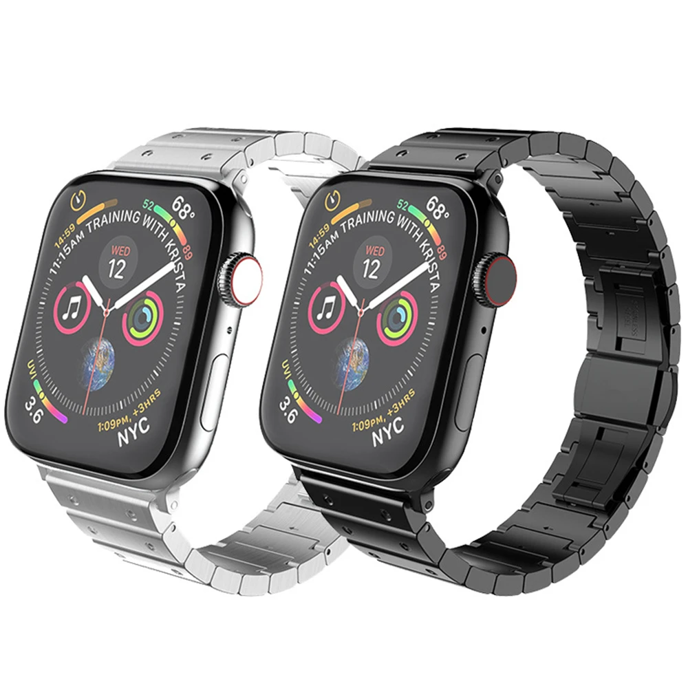 Деловой ремешок для часов apple watch series 5 44 мм 316L браслет из нержавеющей стали iwatch 40