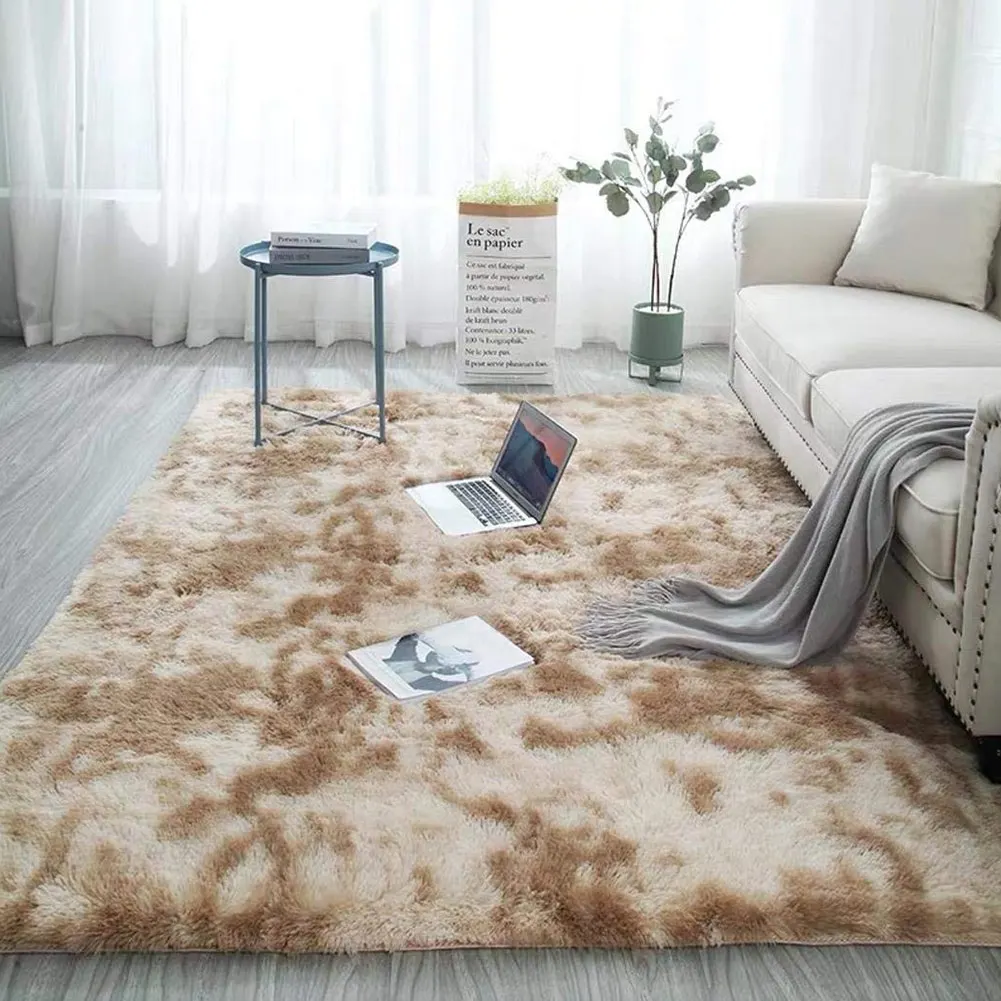beige Современный абстрактный Коврик для спальни, гостиной, пушистый коврик с ворсом, плюшевый ковер MU8669 - Цвет: beige