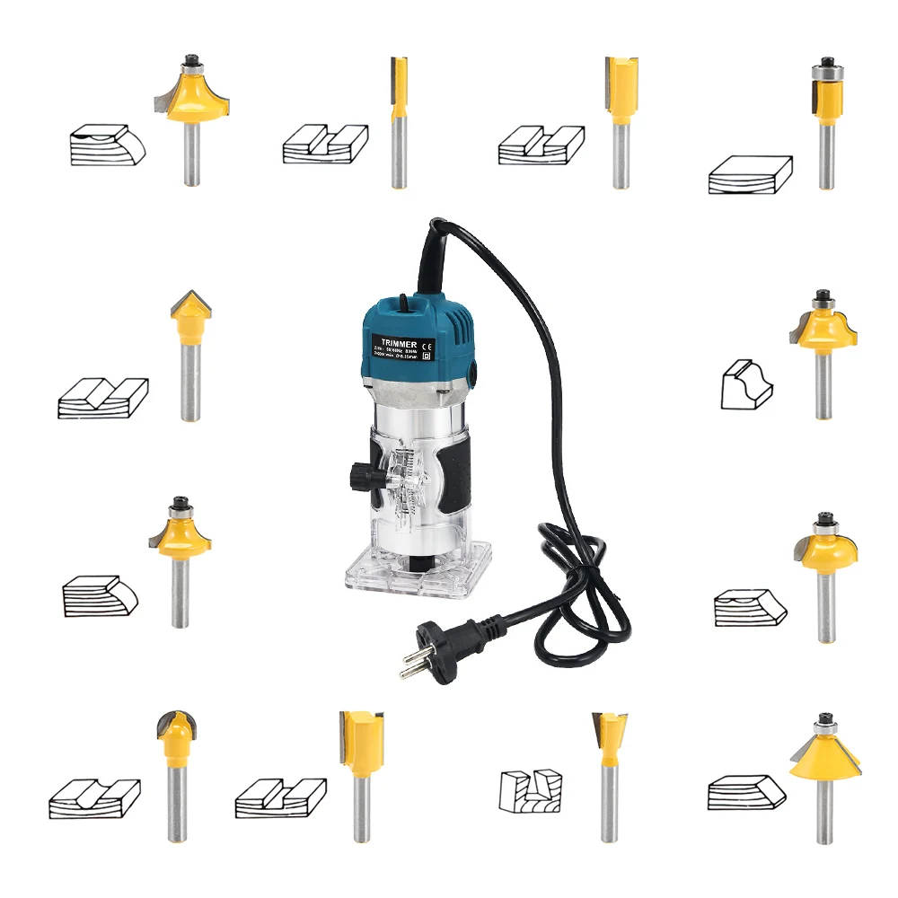 800W Electric Trimmer Hand Trimmer Router Laminate Edge Trimmer 1/4\