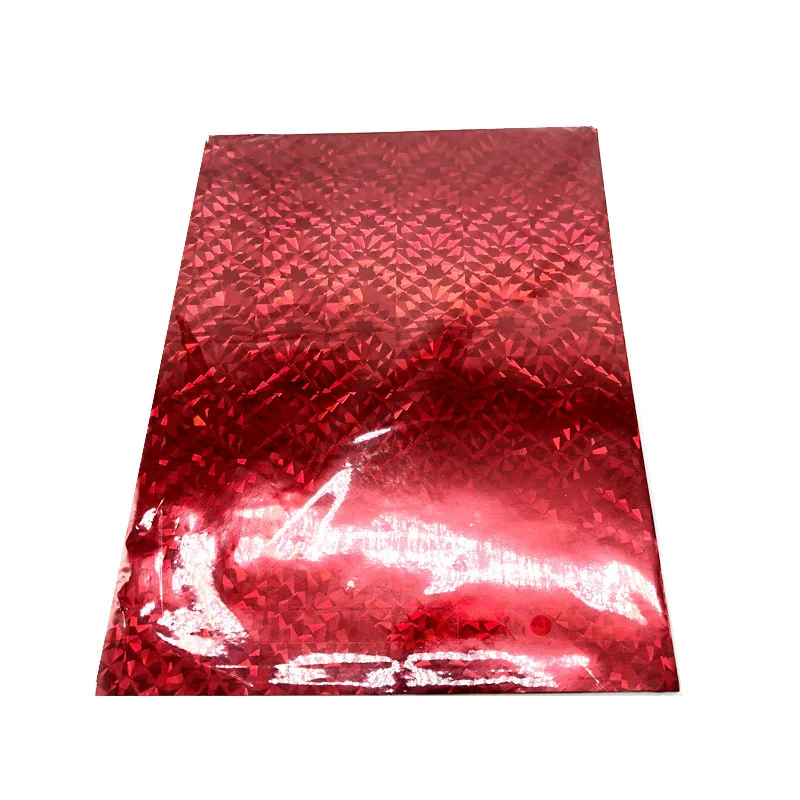 50 шт А4 Золотая фольга бумага для ламинатора блестящая цветная упаковка Квиллинг крафт гофрированная ткань крафт бумага для скрапбукинга - Цвет: Red Glass broken