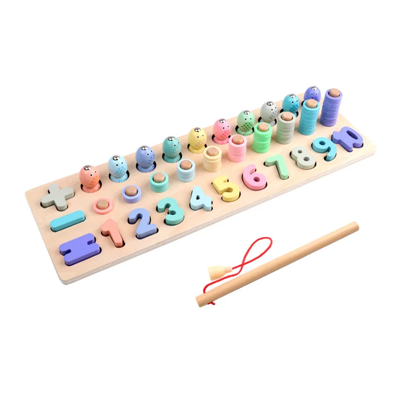 

Children Early Childhood Educational Teaching Aids Macarons with Numbers Computing Fishing Game Multi-functional Numbers Board T
