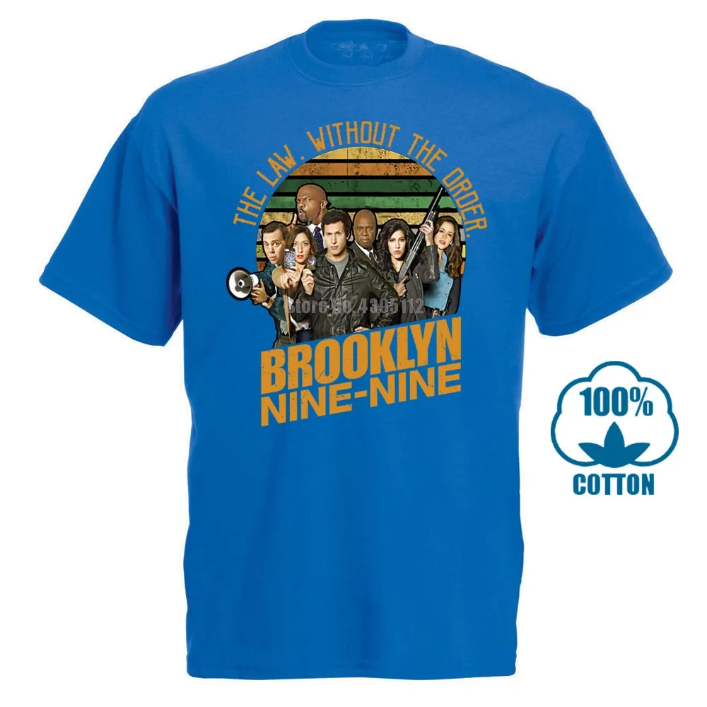 Бруклин Nine The Law без заказа футболка Черная Хлопковая мужская S 6Xl - Цвет: Синий