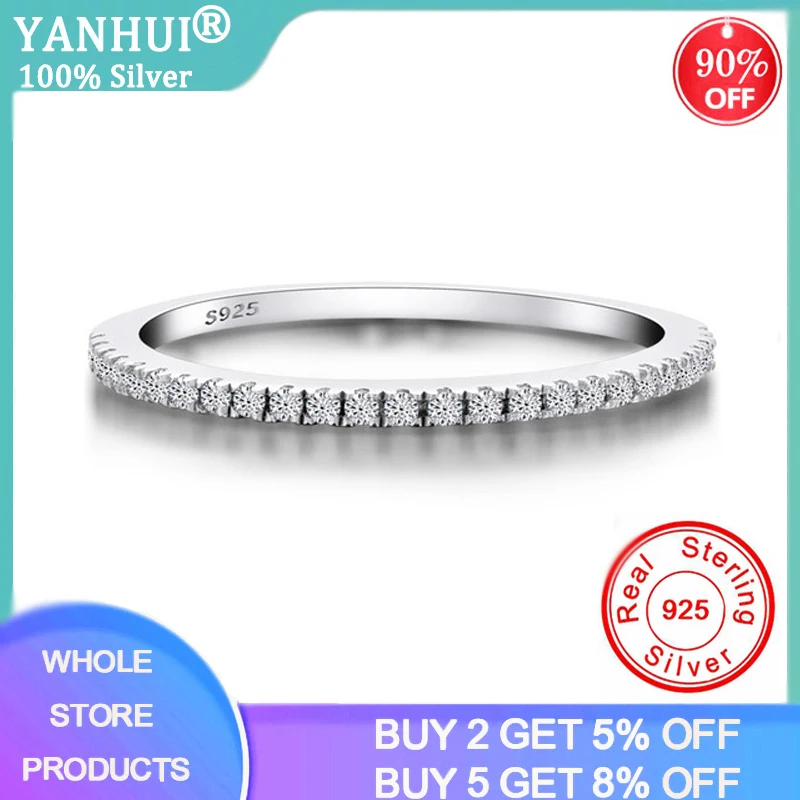 

90% OFF! 100% Original 925 SterlingSilver Simple Geometric Round Single Stackable Finger Rings Fashion Wedding Jewelry For Women