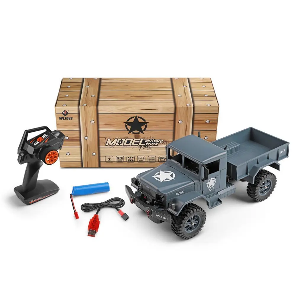 WLtoys 124301 2,4 ГГц 1/12 4WD внедорожный Радиоуправляемый Военный грузовик Радиоуправляемый автомобиль пульт дистанционного управления для детей детская игрушка, подарок