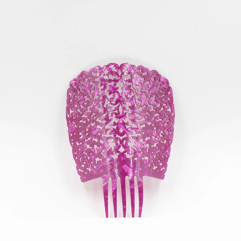 Moda Popolare Pentes De Cabelo Largo Tartaruga Flor Esculpida Acrílico Concha Pentes Para Senhoras