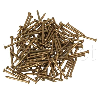 

100pcs Furniture Round Head Archaize Pure Copper Nail Brass 18 x 2.8mm