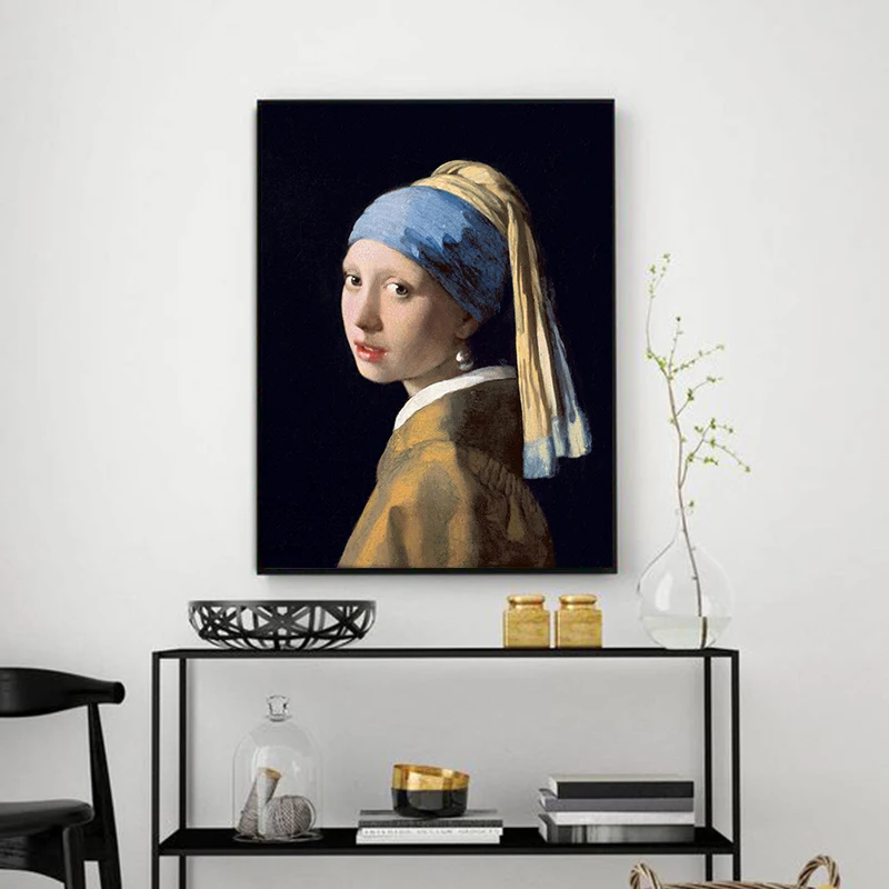 Нидерланды Ян Вермеер девушка с жемчугом Серьги картина маслом плакат стены