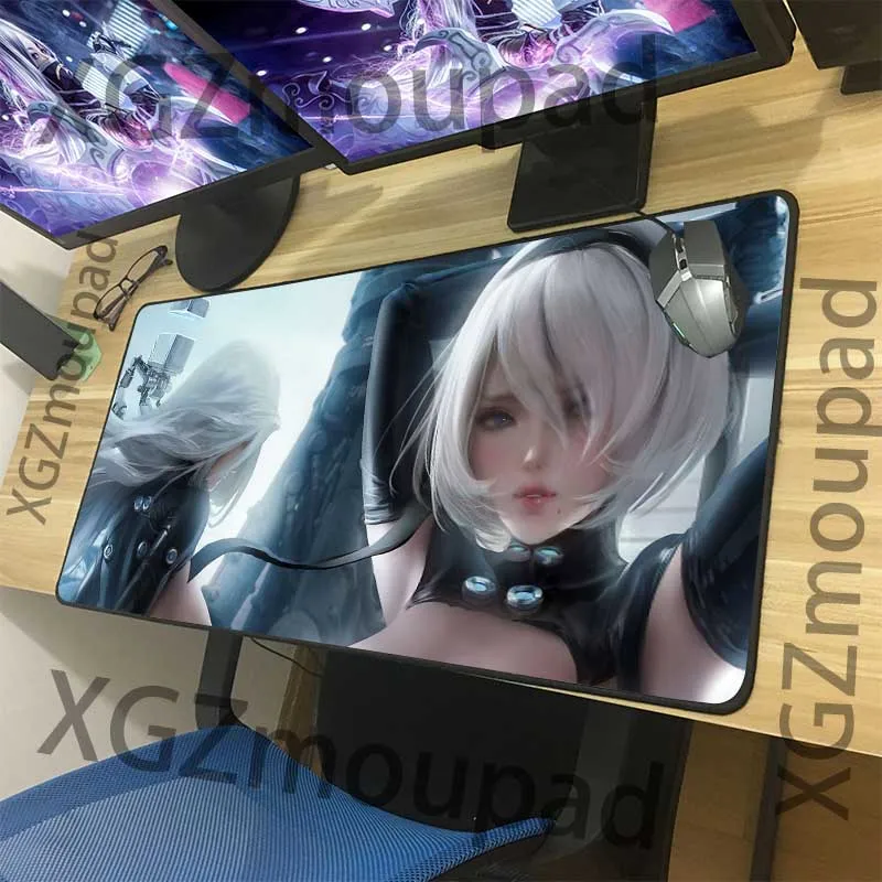 Большой коврик для мыши XGZ с черной застежкой привлекательное соблазнение аниме