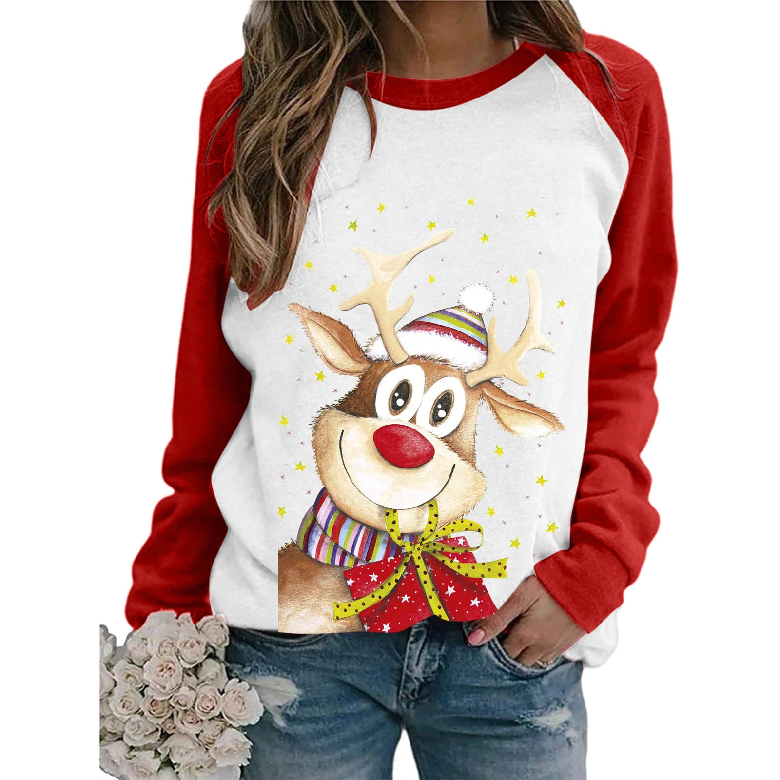 plus size long sleeve christmas t shirts