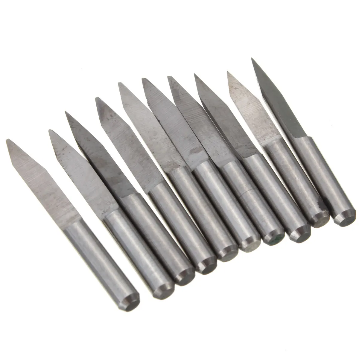 10Pcs 3.175mm Shank 30 Degree 0.1mm Carbide PCB Engraving Bits CNC Router Tool used for Engraving Machine Tungsten Steel
