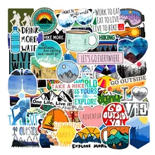 50 Pcs Camping Travel Laptop Stickers Wilderness Adventure Outdoor Landscape Waterproof Decal Sticker for MacBook/HP/Xiaomi