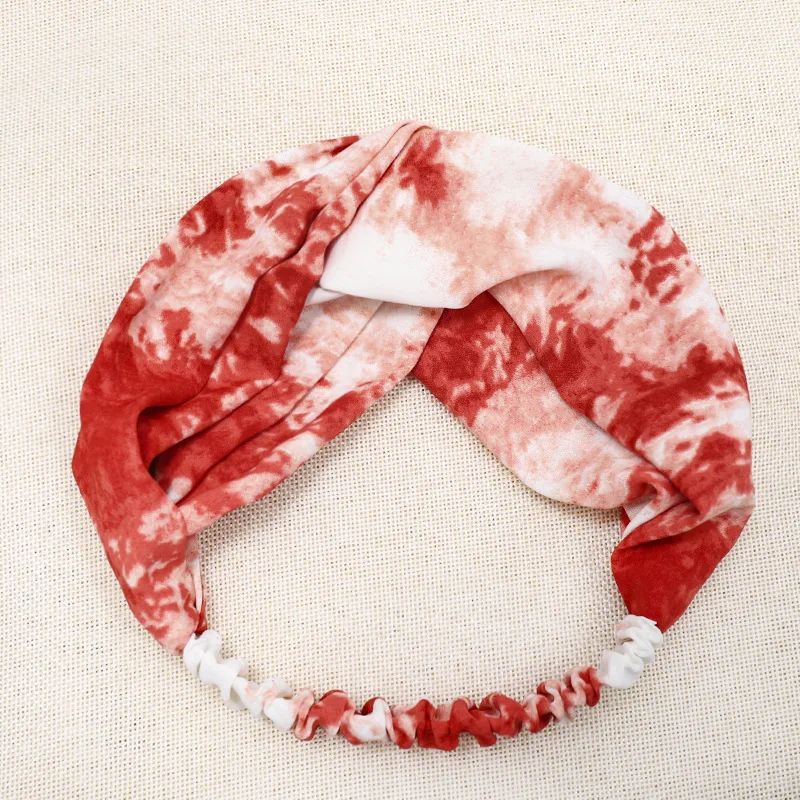 

Korean Style Simple Cross Hair Band Pretty Girl Favorite Fashion Tie-dye Beam Headband South Korea Dongdaemun Hair Accessories C