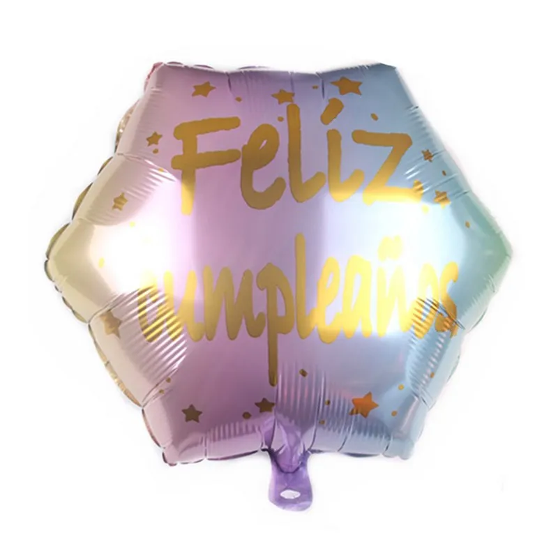 GOGO PAITY New 18 inch Spanish Happy Birthday Aluminum Balloons Birthday Party Decoration Balloons Wholesale
