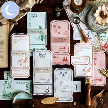 

YueGuangXia Whiteviolet Special Plant Craft Memo Pads Loose Leaf Notepad Journal Junk Diary Creative Writing Note 20pcs 4 Design