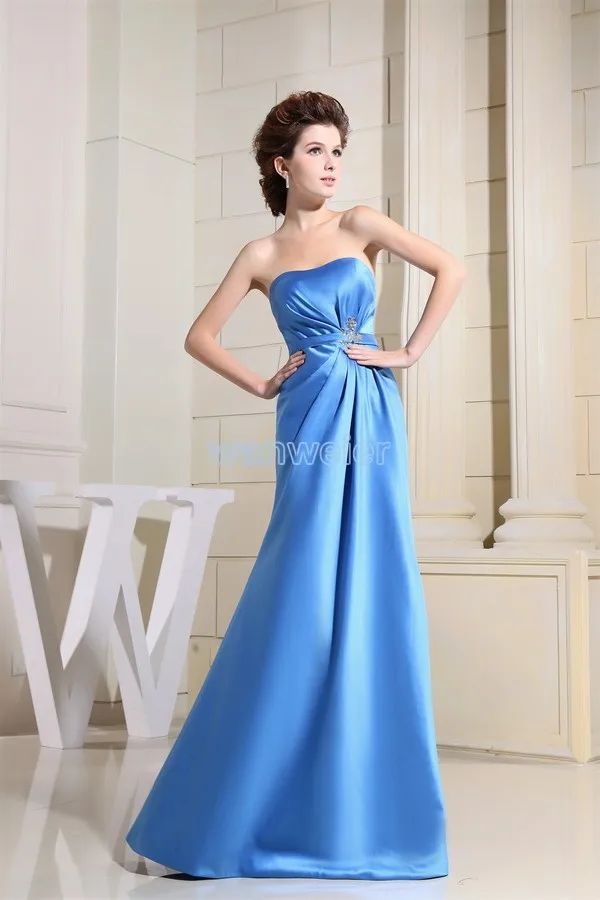 vestidos, официальное платье, дизайн, ТРАПЕЦИЕВИДНОЕ голубое атласное длинное платье для невесты, Индивидуальный размер/цвет, длина до пола, вечерние платья