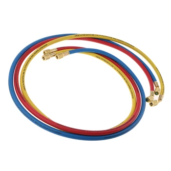 

Replacement 1/4'' SAE 60'' A/C Charging Hoses Pipe 45 Degrees Angle for Refrigerants R134a