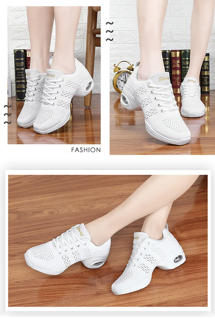 New Women's Modern Dance Sneakers Soft Outsole Lightweight Breathable Dancing Shoes Female Outdoor Fitness Sports Dance Shoes