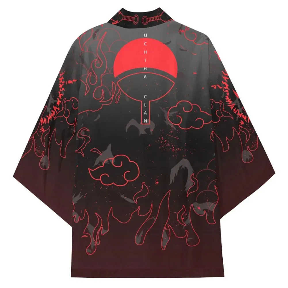 Uchiha Hatake Kimono con capa de Anime para hombre y mujer, cárdigan