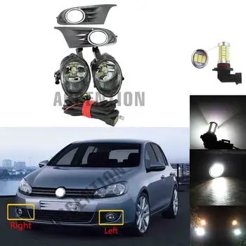 

LED Car For VW Golf 6 MK6 2009 2010 2011 2012 2013 Front LED Fog Light Fog Lamp Cover Harness Assembly