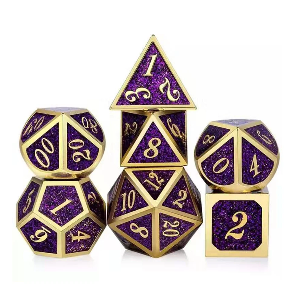 Металлические игральные кости starlight многогранные Твердые d4 d6 d8 d10 d12 d20 7 шт. из