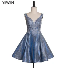 Короткое платье для выпускного вечера с бисером, винтажное вечернее платье с блестками, глубокий v-образный вырез, корсет с открытой спиной