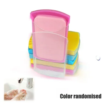 

50pcs/box Hand Washing Soap Paper Portable Travel Outdoor Camping Cleaning Moisturizing With Box Scented Foaming Bath Hiking