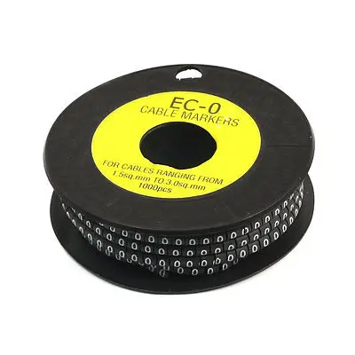 

EC-0 Black Flexible PVC Letter 0 Pattern Cable Markers 1.5-3.0mm2 1000 Pcs