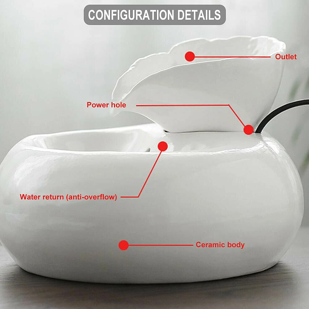 Automatic Pet Cat Water Fountain Electric USB Dog Cat Pet Mute Drinker Feeder Bowl Pet Drinking Fountain Dispenser Filter