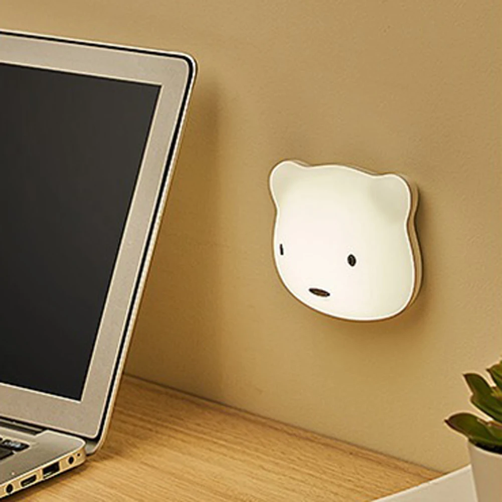 Cute Bear Night Light Led Lamp Cartoon Bedroom Kids Usb Magnetic Stick Removable Dimming Touch Sensor Rechargeable Decorative 5v | Лампы и