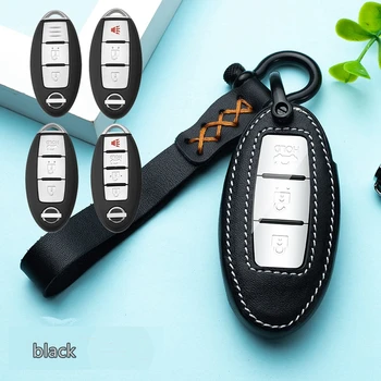 

Car Leather Key Cover Case Chain For Nissan Qashqai J10 J11 X-Trail t31 kicks Tiida Pathfinder Murano Note Juke For Infiniti