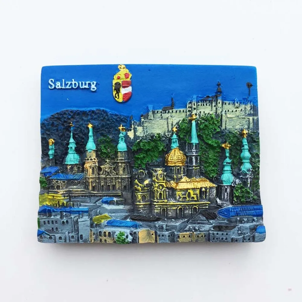

BABELEMI Salzburg Austria 3D High-end Hand-made Fridge Magnets Landmark Travel Souvenirs Gift Refrigerator Magnetic Sticker
