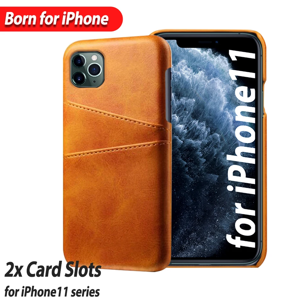 Кожаный чехол кошелек для Apple iPhone 11 Pro Max защитный с кошельком 2 слота карт кожаный