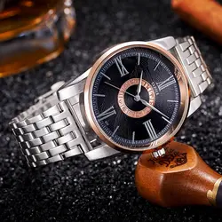 Yazole Топ бренд Мода Досуг водонепроницаемые кварцевые часы высокого качества из нержавеющей стали ремешок Мужские наручные часы для