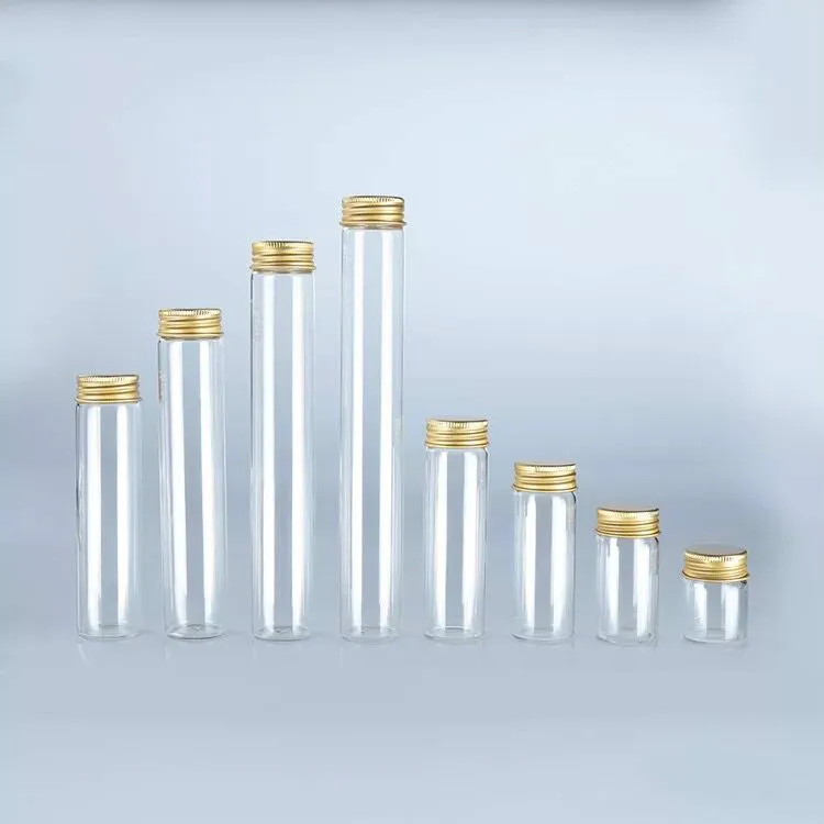 5PCS 15/20/25/30/35/40/50/60/80/110ml Glass Bottles Vials Jars with Screw Cap DIY Wedding Home Decor Storage Spice Bottles Jars 4