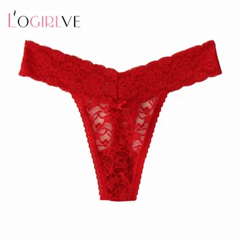 

Logirlve Breathable Sexy 6 Colors Underwear Temptation Lace Mid-to-low-waist Ladies Bow-dot Hollow Out Briefs Wholesale From 1PC