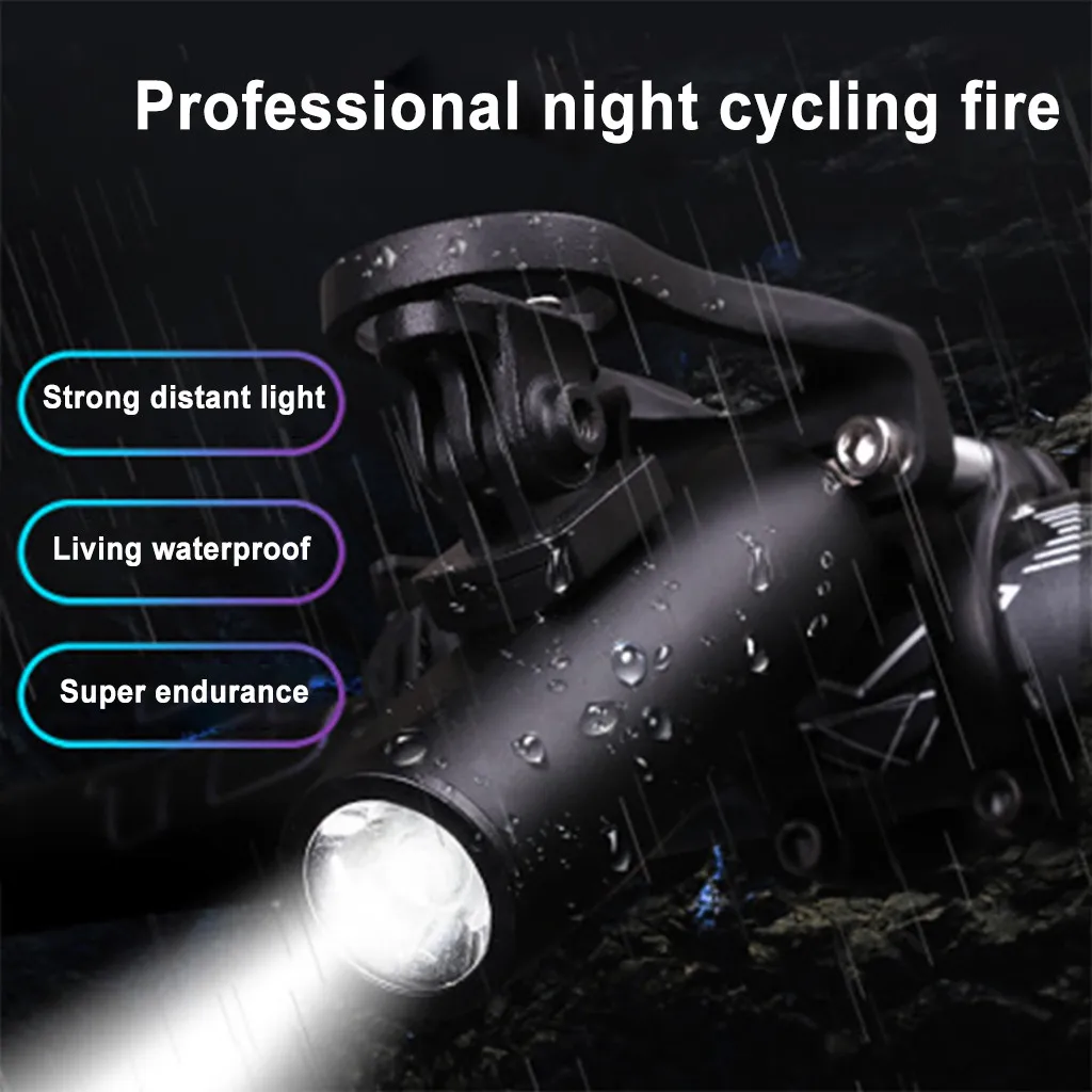 Bike Light Rainproof USB Rechargeable LED 2200mAh MTB Front Lamp Headlight Aluminum Ultralight Flashlight Bicycle Ligh#T3