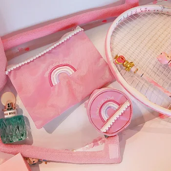 

Japanese Cute Portable Women Storage Bag Pink Cartoon Travel Makeup Bag Outdoor Rangement Jouet Girl Organizer Set Bags MM60SNB