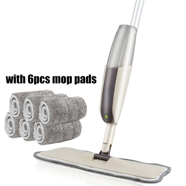 one mop 6 mop cloth Спрей Швабра для деревянных полов метелка для пыли с микрофиброй машина моющаяся губка для быстрый очиститель с бутылка для воды многоразового использования - Цвет: one mop 6 mop cloth