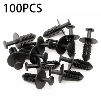 

For BMW 100x Black Plastic Push Rivet Trim Panel Fastener Clips 8mm Dia Hole Use Fender And Other Trim