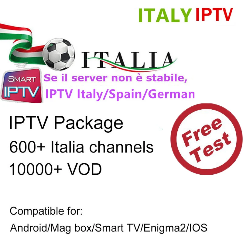 Iptv italia для ТВ-приставки smart tv enigma2 iptv подписка для Италия, Испания portual Франция Германия Великобритания 10000+ VOD 1 год iptv italia