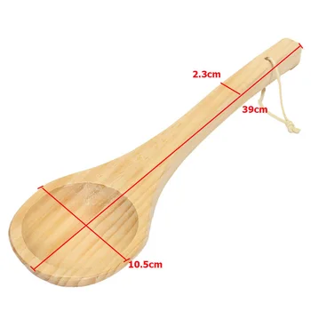 

Bathroom 4L Wooden Bucket W/ Ladle Liner Set For Sauna SPA Bath Waterproof Curved Handle, Smooth Formation, Comfortable Grip