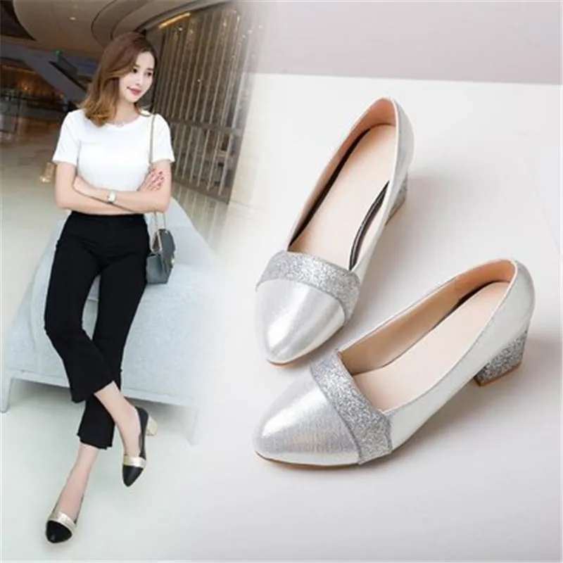 

2019 Plus Size 33-41 OL Office Lady Shoes High Heels Woman Shoes Pointed Toe Dress Shoes Basic Pumps Women Boat zapatos mujer