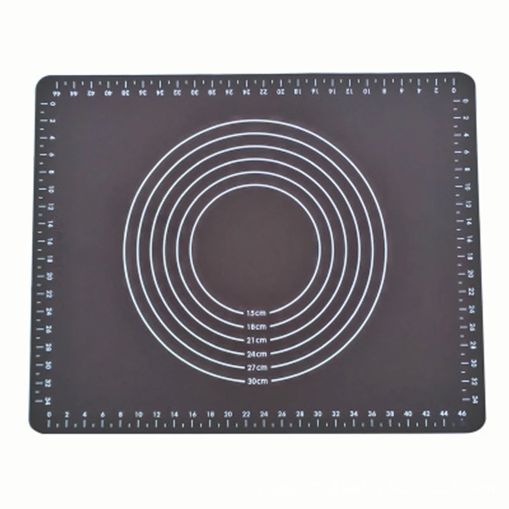 Black Anti Slip Dough Maker Baking Mat Pastry Cooking Tools Rolling Pad Accessories Gadgets Heat Resistant Kitchen Silicone | Дом и сад